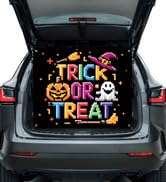 YUSPENYE Halloween Trunk or Treat Decorations Kit Backdrop for SUV - Vivid Pixel Design, for Car,...