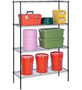 Honey-Can-Do 4-Tier Heavy Duty Extra-Wide Adjustable Shelving Unit, 350-lb Per Shelf Metal Storag...