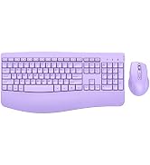 Wireless Keyboard and Mouse - Ergonomic Keyboard and Mouse Combo Full Size Keyboard Cordless with...