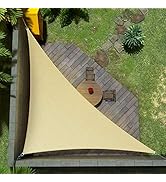 Amgo 12' x 12' x 17' Beige Right Triangle Sun Shade Sail Canopy Awning Cloth AGTAPRT12 - UV Block...