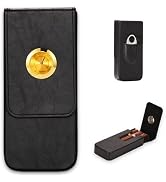 MIVLXLX Leather Cigar Case -Thick cedar travel humidor, Cedar Wood Lined Cigar Humidor with Silve...