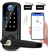 Smart Door Lock with Handle: Keyless Entry Door Lock for Front Door -Fingerprint Smart Lock -Digi...