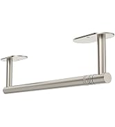 WZRUA Brushed Grey Paper Towel Holder Under Cabinet, Self Adhesive Paper Towel Holder or Wall Mou...