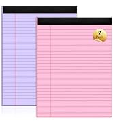 Legal Pads 8.5 x 11 Colored Note Pads, 2 Pack Notepads 8.5 x 11 Lined Paper, Colored Notebook Pap...