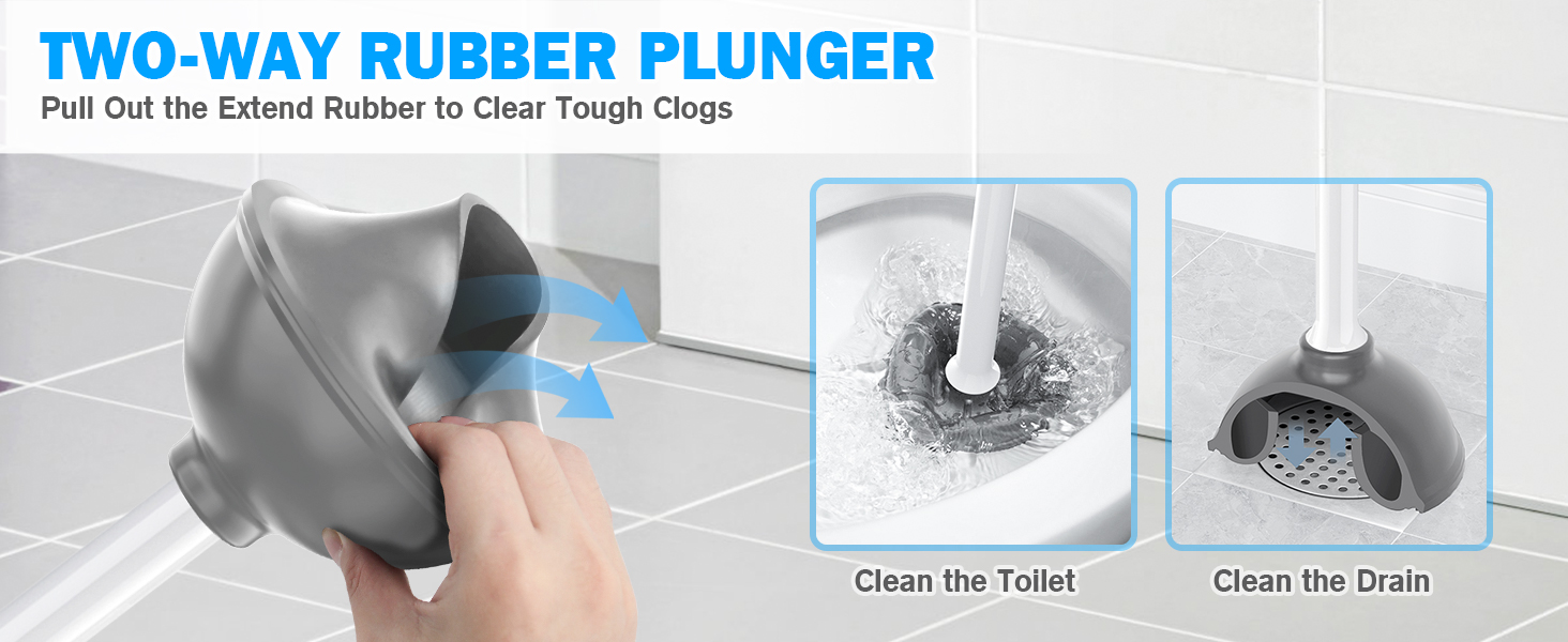 Toilet plunger and brush set