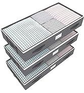 Fixwal Under Bed Storage Bins 3 Pack 75L Underbed Storage Containers Large Capacity Clothes Stora...