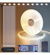 BENLUN 24V CCT COB LED Under Cabinet Strip Lighting 32.8FT, 3000K 4000K 6000K Cuttable LED Tape L...