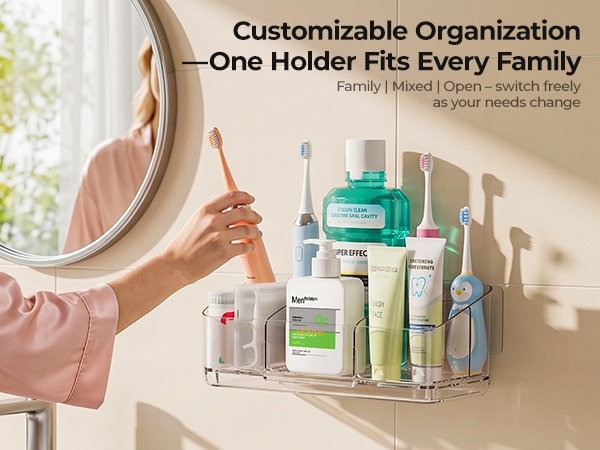 8 Slots Toothbrush Holders for Bathrooms