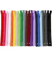 20 Pcs Nylon Coil Zippers Colorful Craft Zippers Sewing Zipper for Making Bags Pouches Fasteners ...