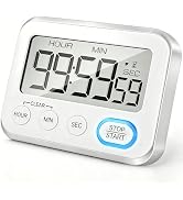 Digital Kitchen Timer Magnetic Loud Alarm, Large LCD Screen Silent/Beeping Multi-Function for Tea...