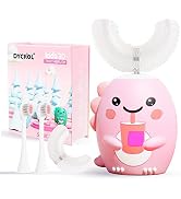 Kids U Shaped Electric Toothbrush with 4 Brush Heads, Sonic Toothbrush Kids with 5 Modes, Cartoon...