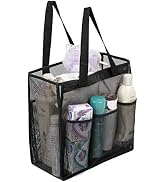 ALYER Big Mesh Shower Bag Tote,Portable Dry Wet Separation Bath Organizer with a Clear Zippered P...