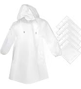 Cosowe Rain Ponchos Disposable for Adults Kids, Clear Raincoats with Hood