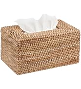 Sumnacon Tissue Box Cover Large Rectangle Tissue Box Rattan Tissue Box Holder,Wicker Decorative T...