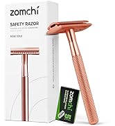 ZOMCHI Safety Razor for Women with 5 Double Edge Safety Razor Blades, Double Edge Razor, Reusable...