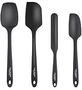 Culinary Couture 4-Piece Black Baking Spatula Set - Rubber Spatulas Silicone Heat Resistant up to...