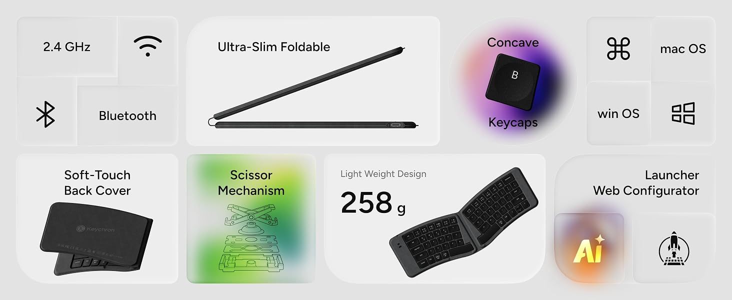 Keychron B11 Pro Ultra-Slim Wireless Foldable Keyboard
