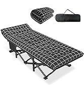 ATORPOK Camping Cot for Adults with Cushion Comfortable,Portable Folding Bed for Sleeping,Lightwe...