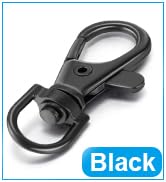 Black Key Chain Rings Swivel Lanyard Lobster Hooks CLasp Clawp Craft Project Bag Tag Purse