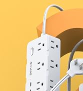 DEPOW 2 Prong Power Strip, 2 to 3 Prong Outlet Adapter with 8 AC & 4 USB Ports (2 USB C), 5FT Ext...
