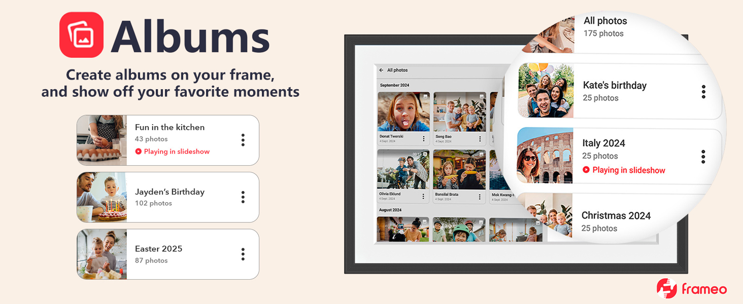 FRAMEO 10.1 Inch Smart WiFi Digital Photo Frame Digital Picture Frame Digital Calendar