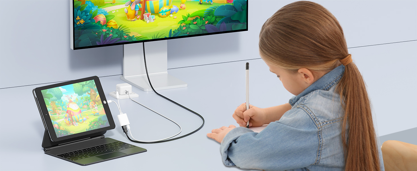 USB-C & Lightning to HDMI Adapter for iPhone