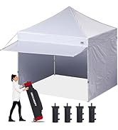 ABCCANOPY 10x10 Pop up Canopy Tent with Sidewalls - Easy up Canopies with Awning, Outdoor Tents f...
