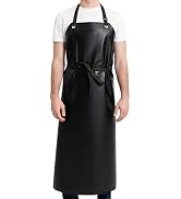 ROTANET Waterproof Rubber Vinyl Apron for Men Chemical Resistant Aprons Black Dog Groomig Dishes ...