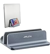 JARLINK 2-in-1 Design Vertical Laptop Stand Holder, Aluminum Laptop Stand for Desk with Adjustabl...