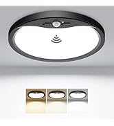 hepside Motion Sensor Ceiling Light Wired, 3000K/4000K/6500K LED Flush Mount Ceiling Light Fixtur...