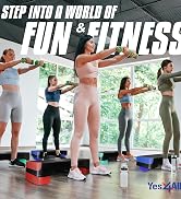Yes4All 2-in-1 Adjustable Aerobic Step Platform Fitness Exercise Stepper with Rocker Balance Boar...