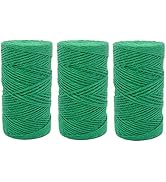 Quotidian 1000 Feet (c. 333 Yards) 2mm 3 ply Green Jute Twine String Rolls for Artworks and Craft...