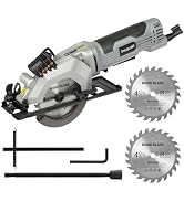 Inequalit Mini Circular Saw, 4Amp 3500RPM Corded Compact Saw with 4-1/2" 24T TCT Blades, Laser Gu...