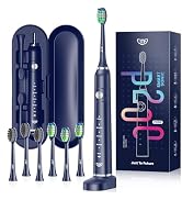 JTF Sonic Electric Toothbrush for Adults: 5 Modes with Smart Timer for Deep Cleaning & Whitening,...