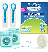 Floss and Floss Threaders Set,Dental Floss Set Deep Clean for Braces, Bridges and Implants,PFAS F...