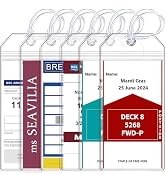 6 Pack Luggage Tag for Cruise Ship Essentials for NCL, Princess, Carnival, Royal Caribbean and Ce...