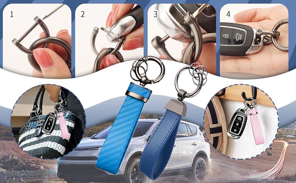 Multifunctional Leather Metal Keychain