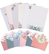 KSIWRE 36 PCS Writing Paper and Envelopes Set,Warm Floral Themed Stationary Set for Wedding Invit...