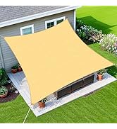 Amagenix Sun Shade Sail 16'X20' Curved Edge Outdoor Shade Canopy Sand Breathable 95% UV Block Sha...