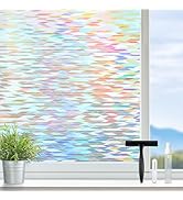 rabbitgoo Window Privacy Film with Installation Tools, Rainbow Window Film Stained Glass, Decorat...