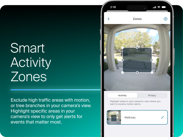 Arlo Secure Early Warning System Activity Zones