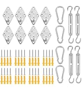 TKSDWBLTY 80Pcs Shade Sail Fixing Kit, Sun Shade Hardware Kit 6 inch for Triangle Rectangle Sun S...