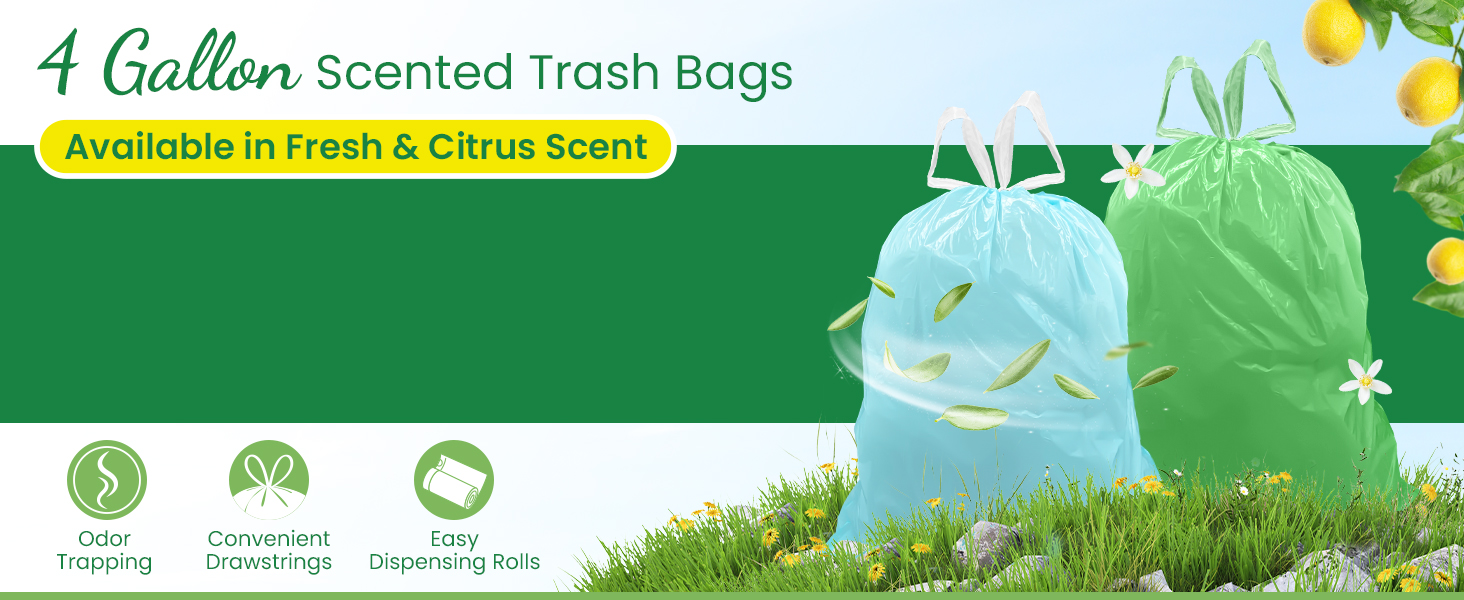 4 Gallon Scented Trash Bags