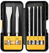 Toolmays 6Pcs Rotary Hammer Bit Set, SDS Plus Concrete Masonry Drill Bits, Applicability Brick an...