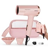 PRITECH 1250W Dual Voltage Travel Hair Dryer - Foldable Blow Dryer with Concentrator Diffuser,110...