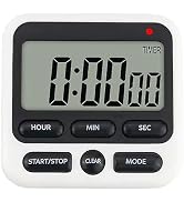 NKOVE Digital Kitchen Timer 24 Hour Clock and Alarm Function with Silent or Alarm Manual Switchin...