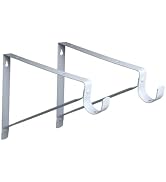 QCAA Heavy Duty Shelf Rod Bracket, 12.6" x 10.5", Powder Coated White, Made in Taiwan, 2 Pack