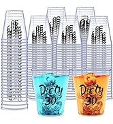 Kzeirm 110PCS Dirty 30 Plastic Shot Glasses Disposable 2oz Cups, Happy 30th Birthday Decorations ...