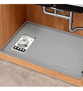 Aisslro Under Sink Mat 31" X 22", Waterproof Silicone Under Sink Mats for Kitchen, Anti-Leak Shel...