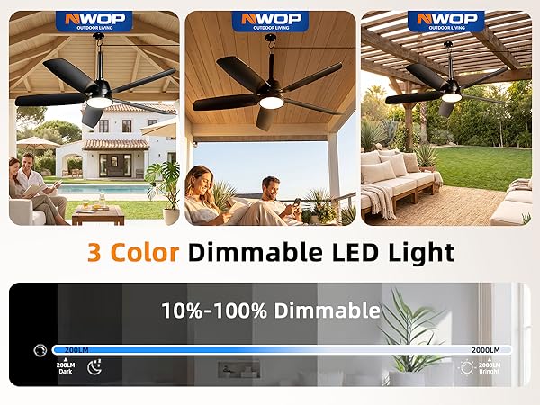 outdoor ceiling fan with light